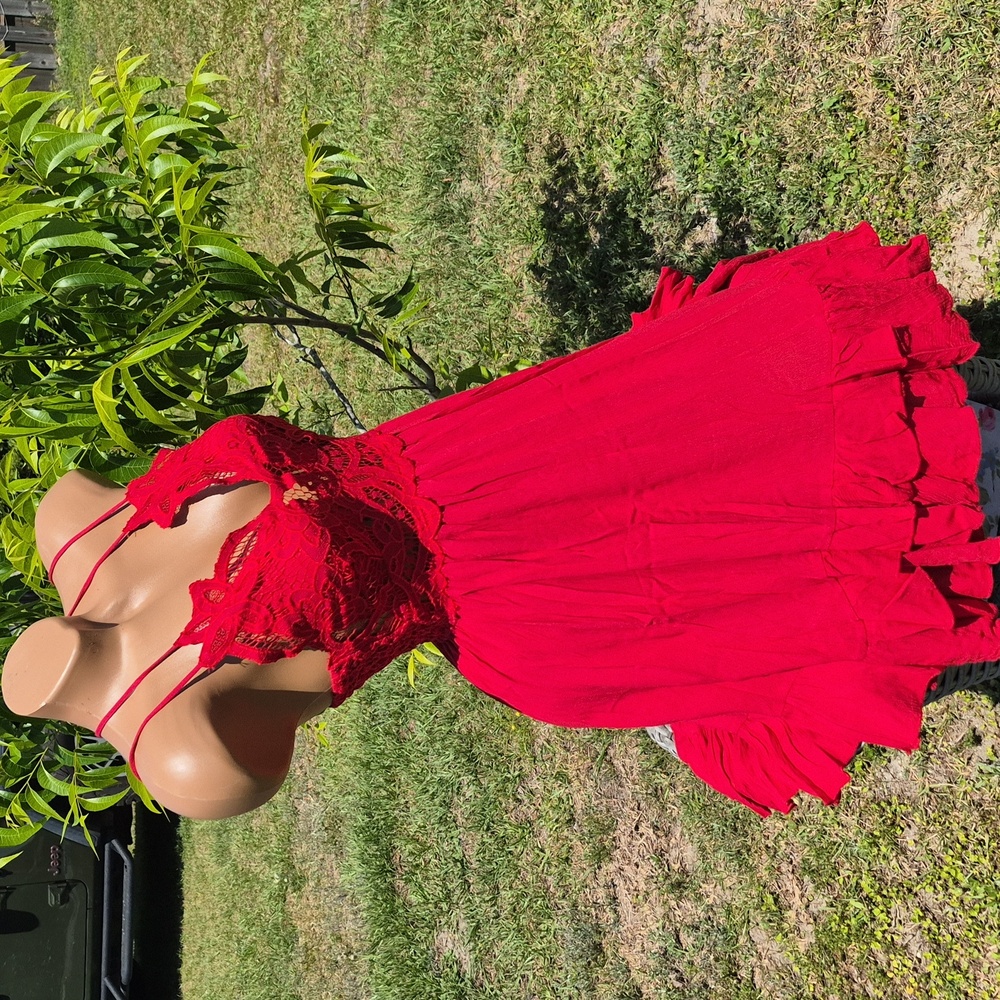 `ღ´- ♥ -`ღ´ Stunning Red Lace Front Dress `ღ´- ♥ -`ღ´ - Picture 17 of 17